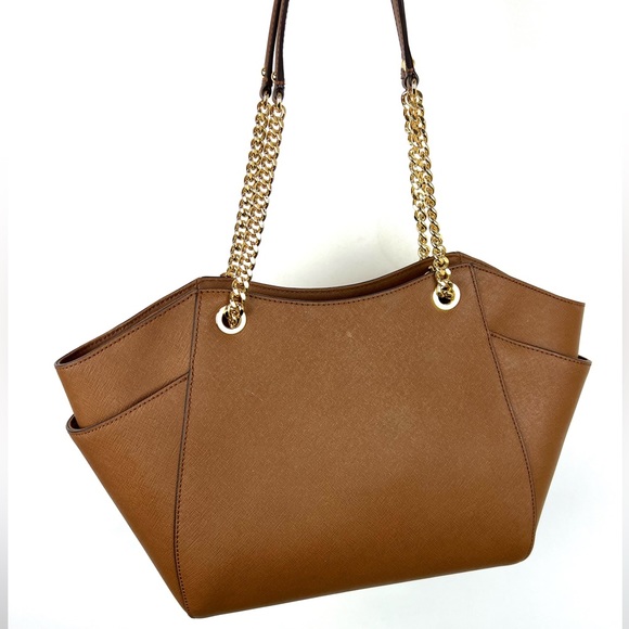 Michael Kors Women’s Brown Leather Shoulder Bag Size Medium - Picture 3 of 9